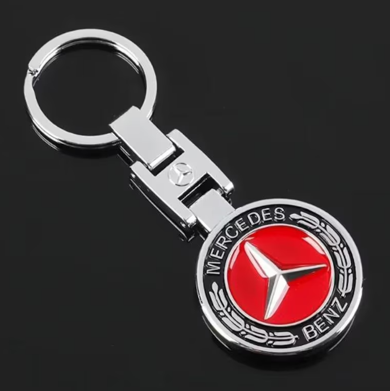 1 pcs High Quality Black & Red Mercedes Benz Metal Keychain