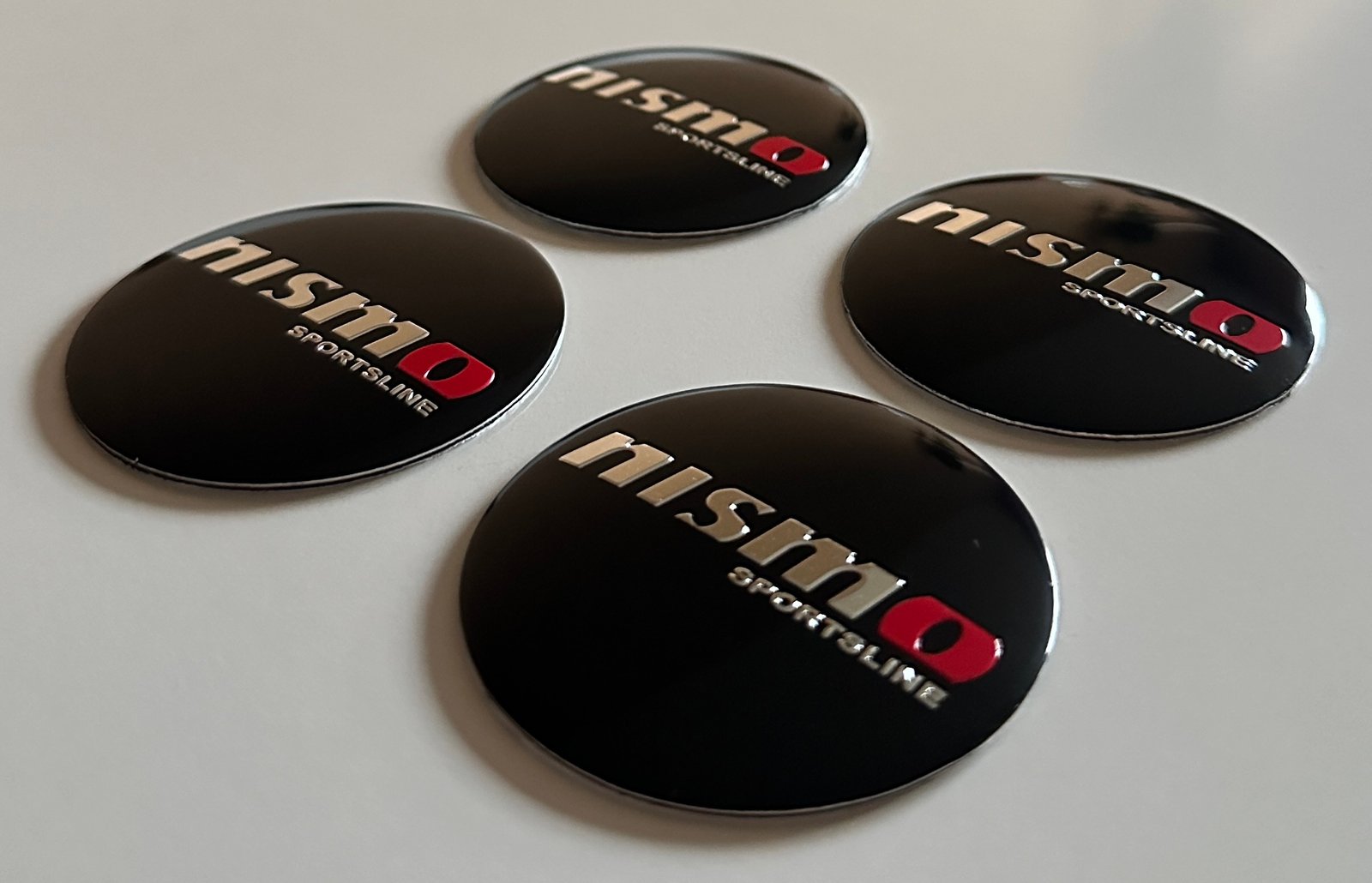 4 pcs (Set) 56mm - 2.20inch Black Nismo Sportsline Wheel Center Hub Caps Stickers - Image 3