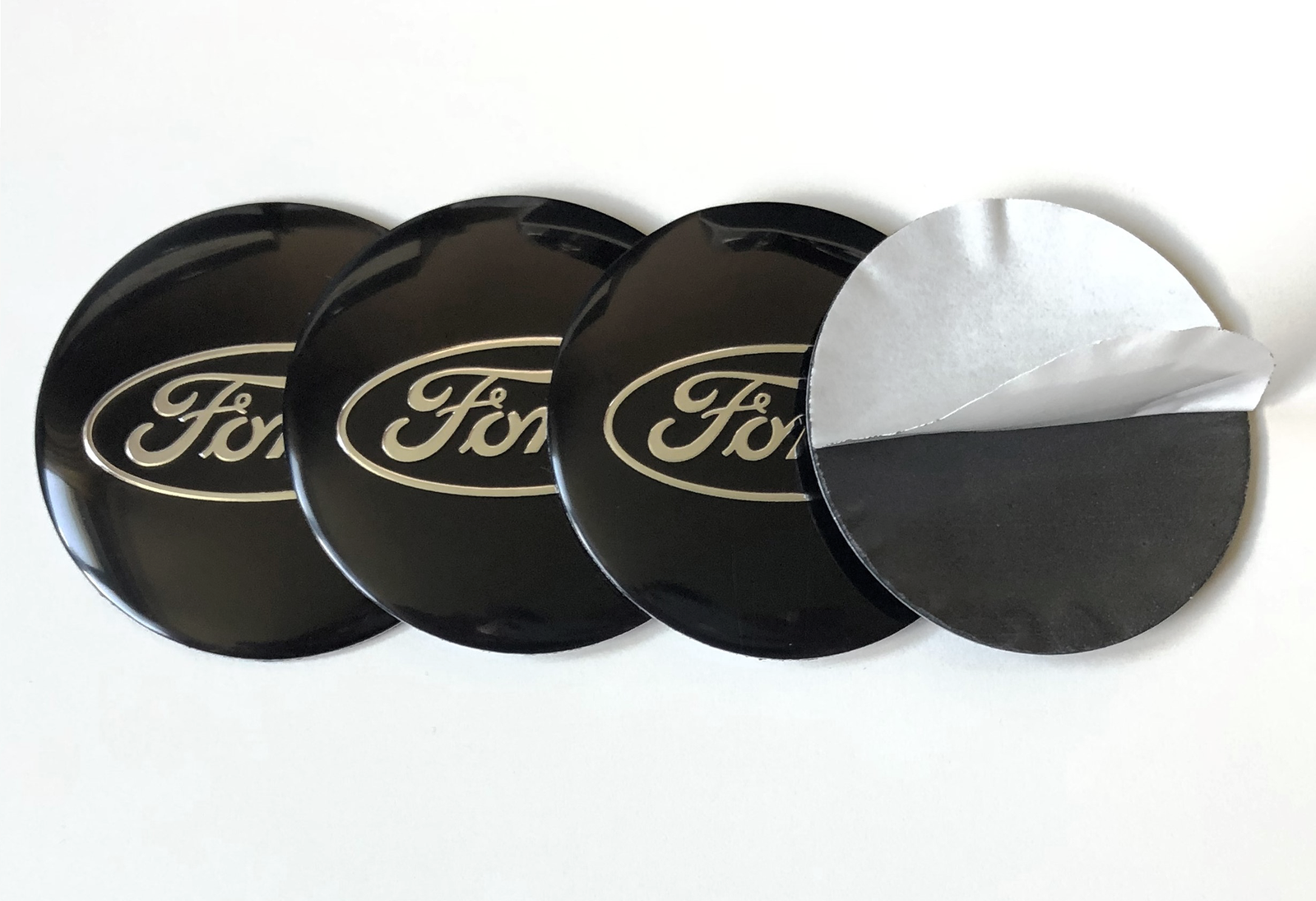 4 pcs (Set) 56mm - 2.20inch Black Ford Wheel Center Hub Caps Stickers - Image 4