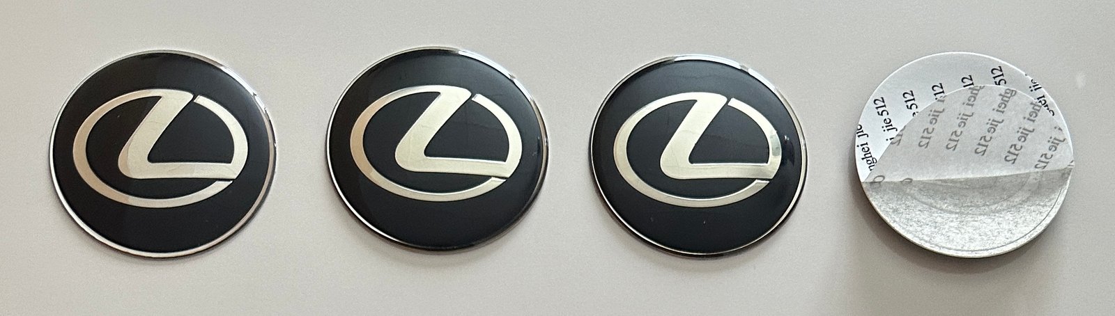 4 pcs (Set) 65mm - 2.56inch Black Lexus Wheel Center Hub Caps Stickers - Image 5