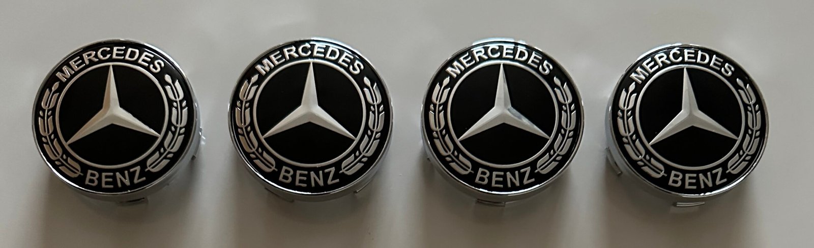 4 pcs (Set) 60mm - 2.36inch Black Mercedes Benz Wheel Center Hub Caps with Silver Caps - Image 4