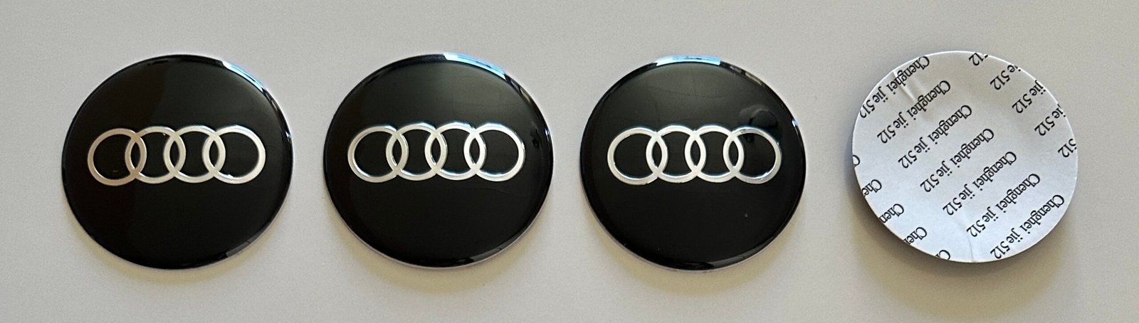 4 pcs (Set) 65mm - 2.56inch Black Audi Wheel Center Hub Caps Stickers - Image 5