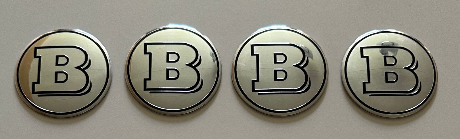 4 pcs (Set) 56mm - 2.20inch Silver BRABUS Wheel Center Hub Caps Stickers - Image 4