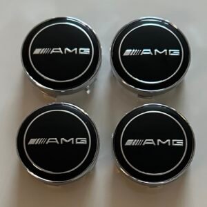 4 pcs (Set) 60mm - 2.36inch Black AMG Wheel Center Hub Caps