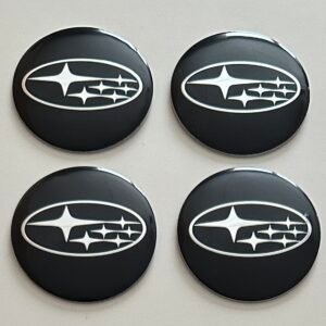 4 pcs (Set) 56mm - 2.20inch Black Subaru Wheel Center Hub Caps Stickers