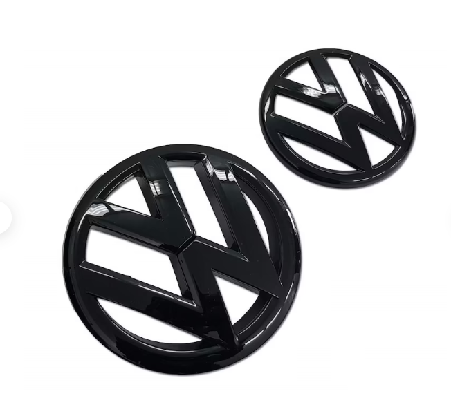 2 pcs Front & Back (Set) Volkswagen Glossy Black Front Grill Badge + Rear Trunk Lid Emblem Logo for Golf MK6 - Image 2