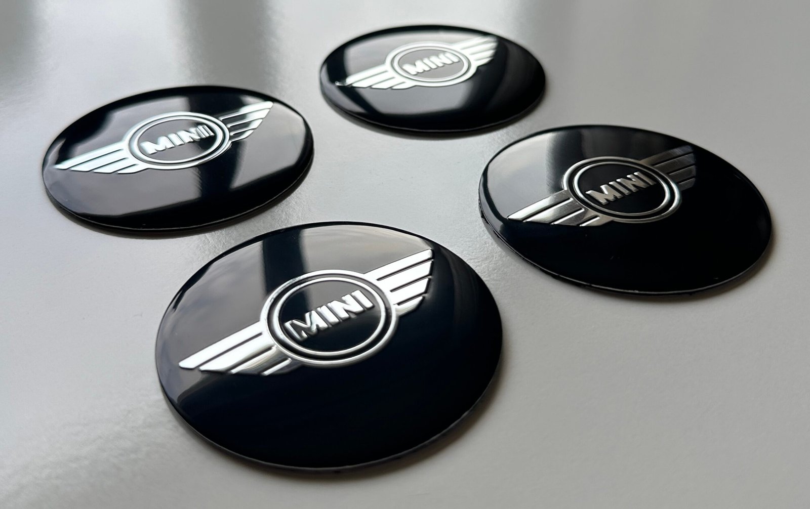 4 pcs (Set) 56mm - 2.20inch Black Mini Cooper Logo Wheel Center Hub Caps Stickers - Image 2