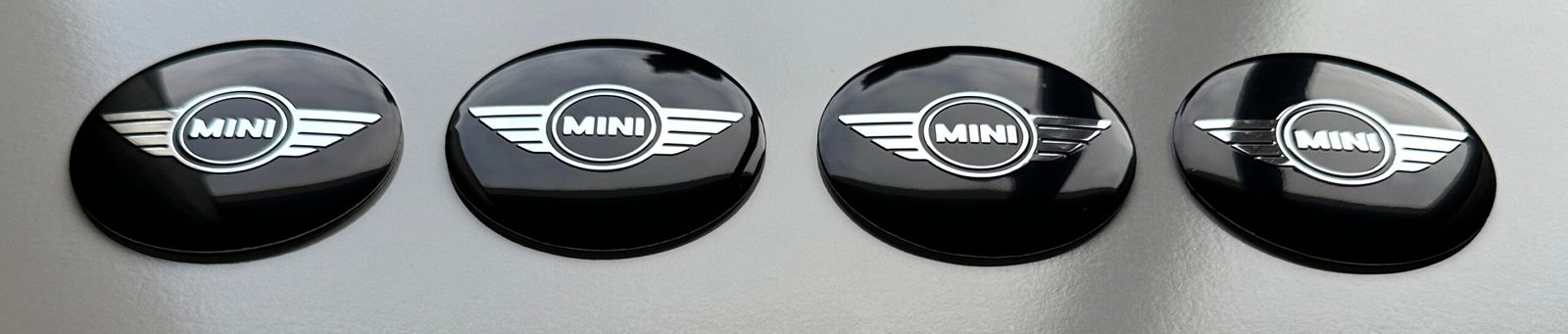 4 pcs (Set) 56mm - 2.20inch Black Mini Cooper Logo Wheel Center Hub Caps Stickers - Image 4
