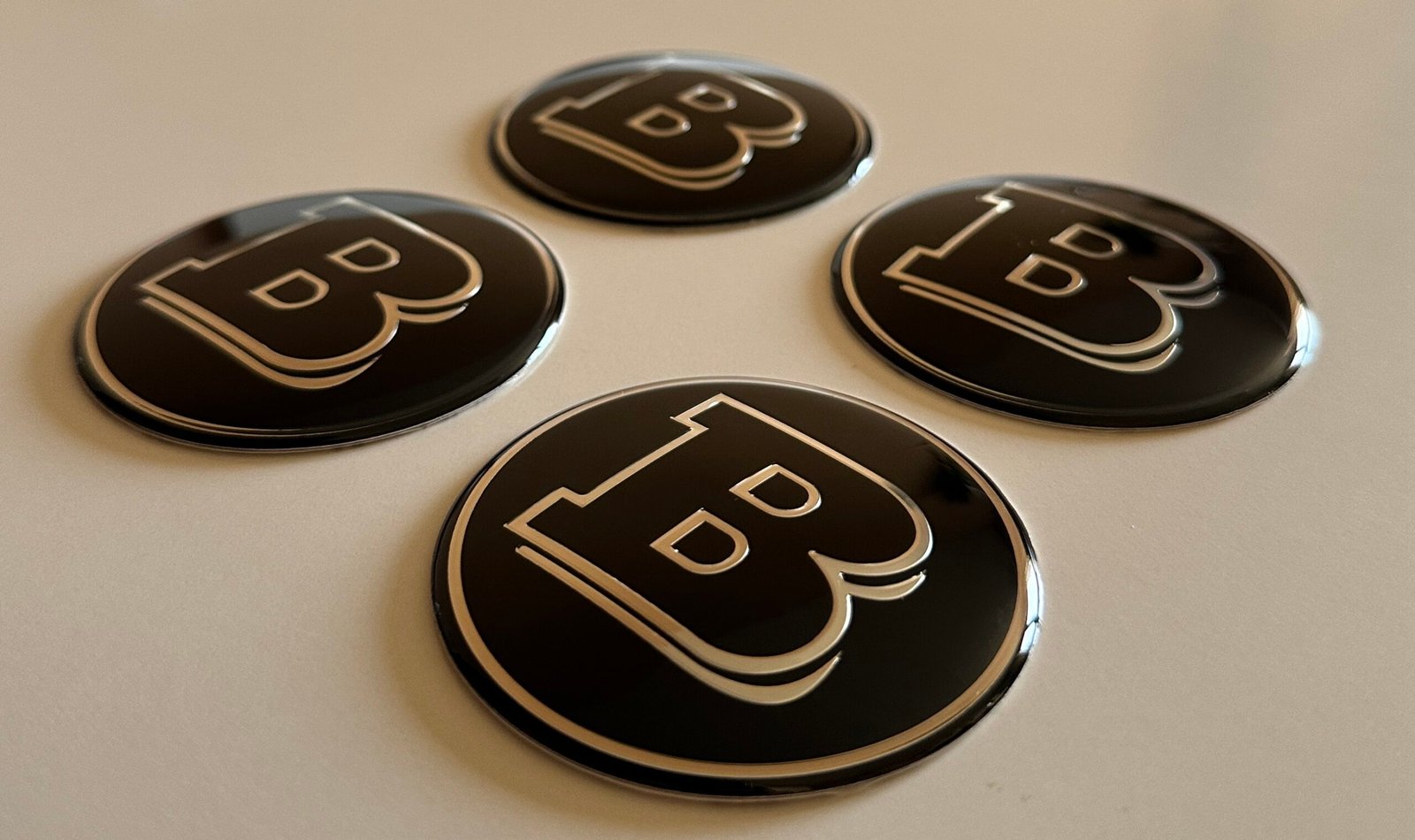 4 pcs (Set) 65mm - 2.56inch Black BRABUS Wheel Center Hub Caps Stickers - Image 3