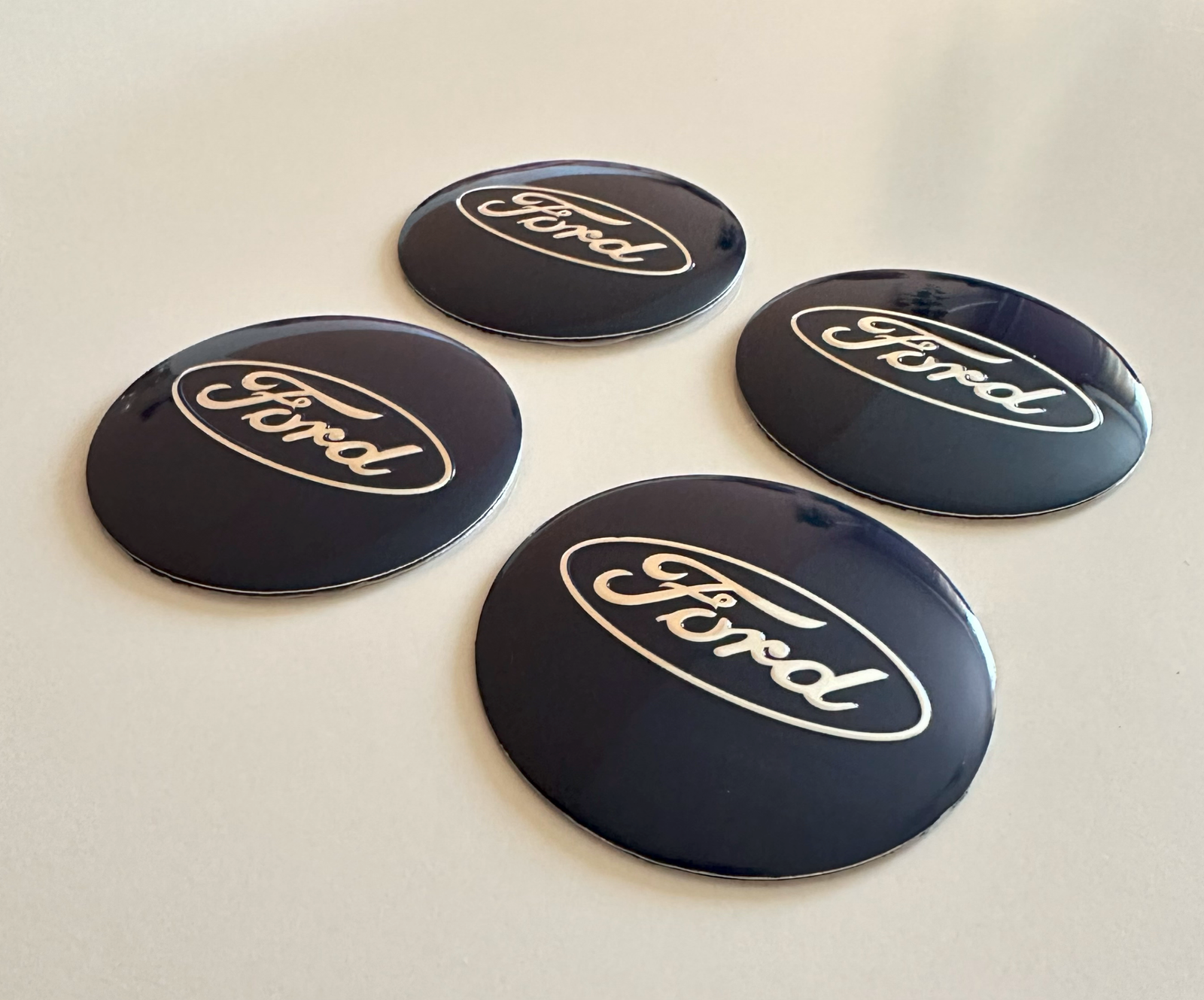 4 pcs (Set) 56mm - 2.20inch Dark Blue Ford Wheel Center Hub Caps Stickers - Image 3
