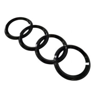 1 pcs 193mm x 67mm Glossy Black Audi Rings Trunk Emblem