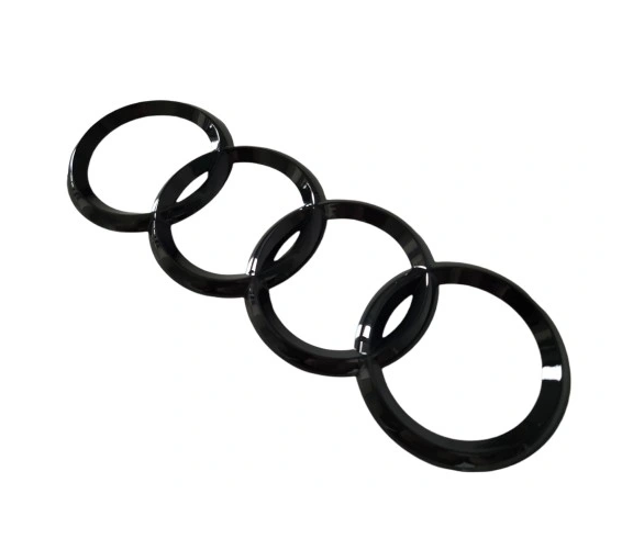 1 pcs 193mm x 67mm Glossy Black Audi Rings Trunk Emblem