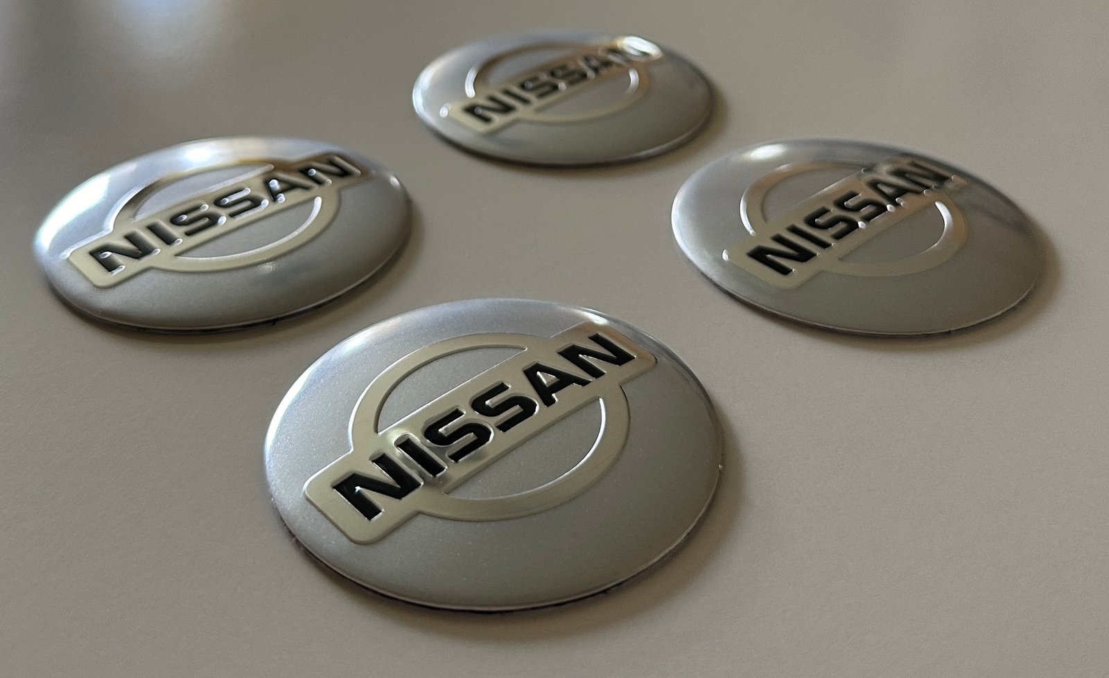 4 pcs (Set) 56mm - 2.20inch Silver Nissan Wheel Center Hub Caps Stickers - Image 2