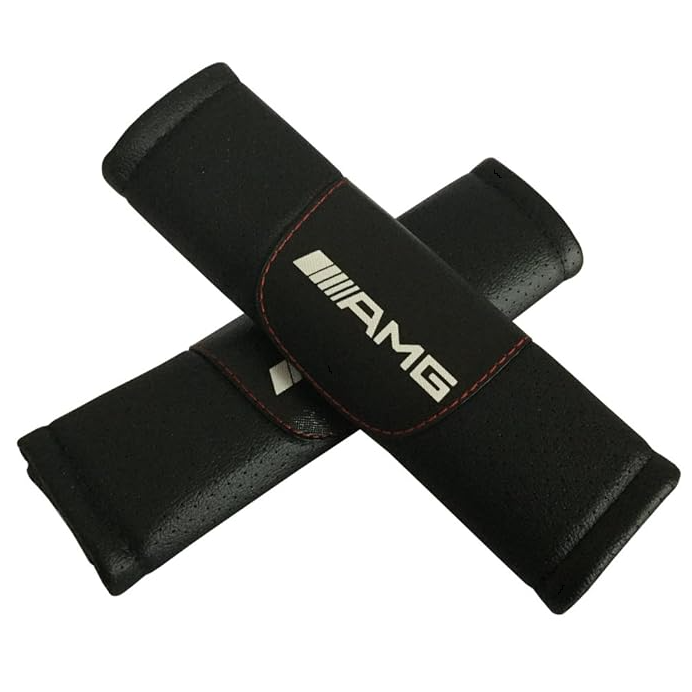 2 pcs AMG Car Styling Safety Belt Cover Protection Shoulder Pad Cushion Harness Pad - Image 2