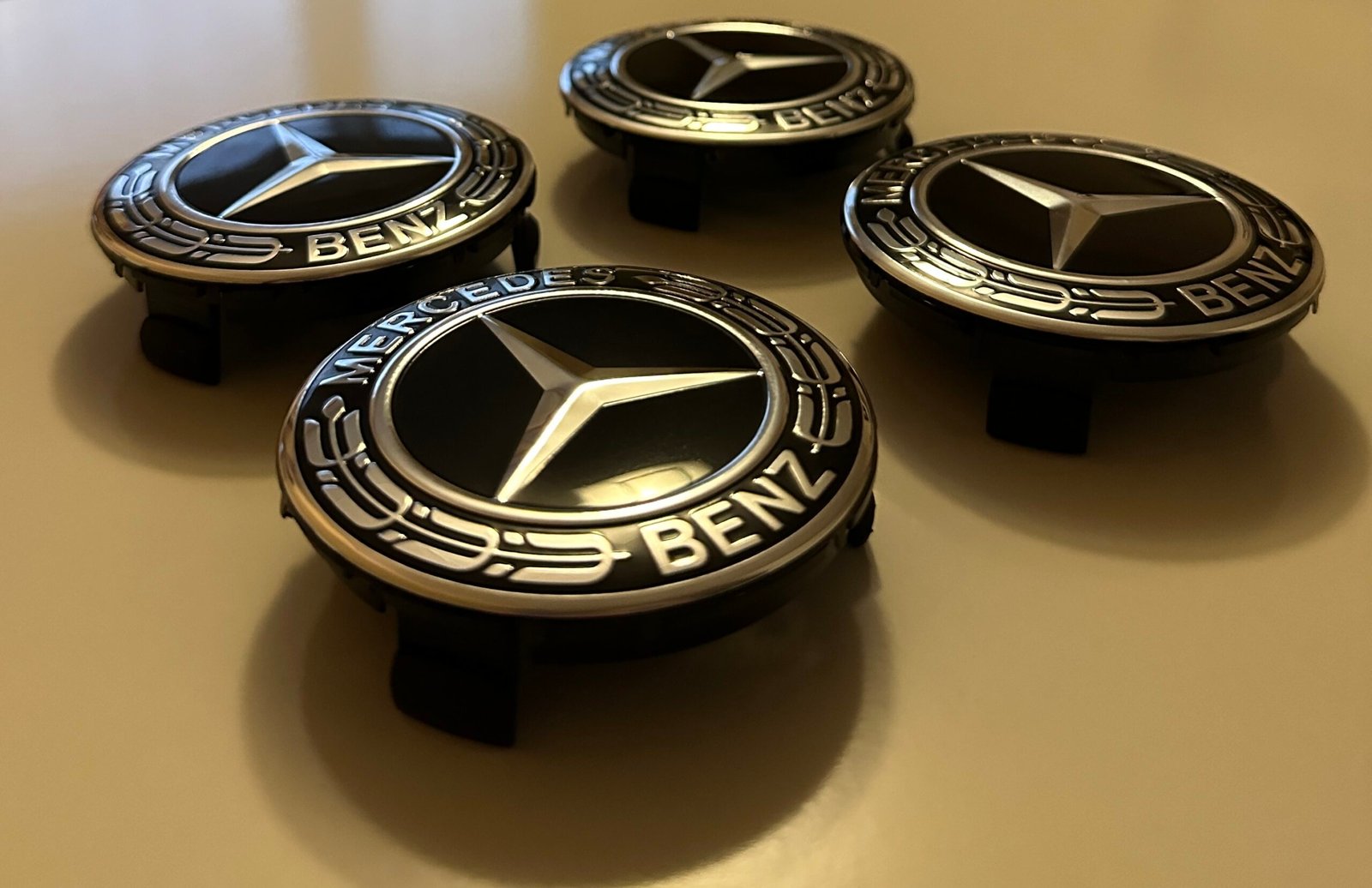 4 pcs (Set) 75mm - 2.95inch Black Mercedes Benz Wheel Center Hub Caps - Image 2