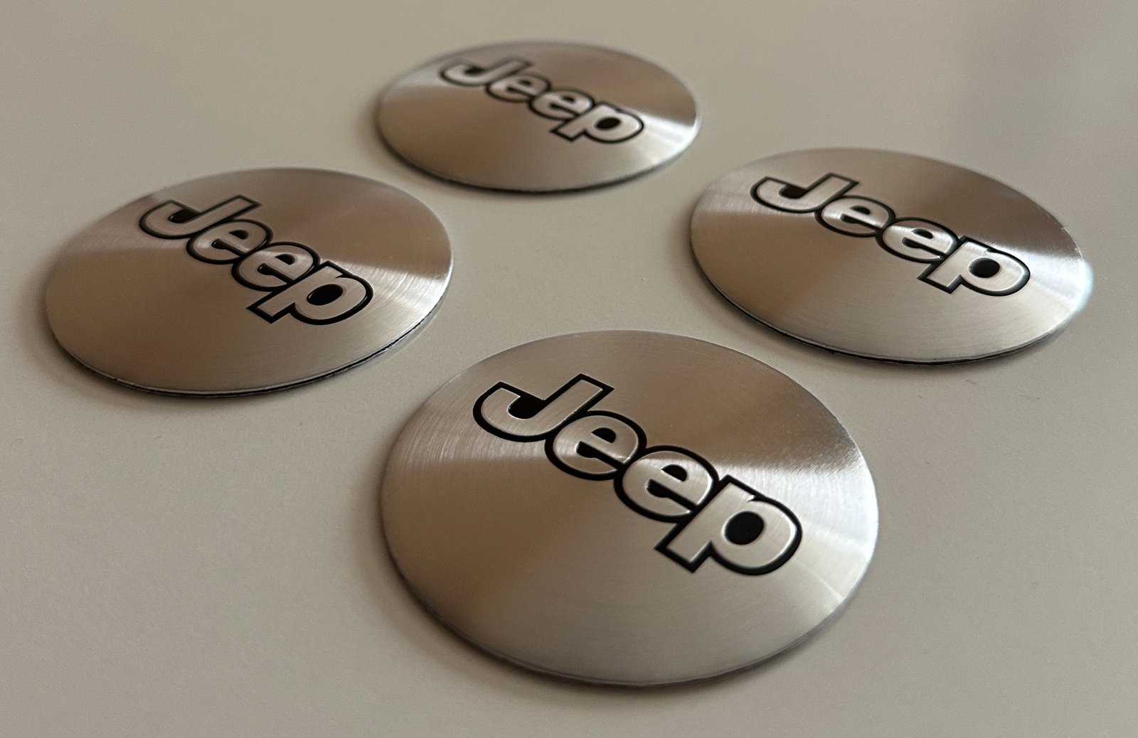 4 pcs (Set) 56mm - 2.20inch Silver Jeep Wheel Center Hub Caps Stickers - Image 3