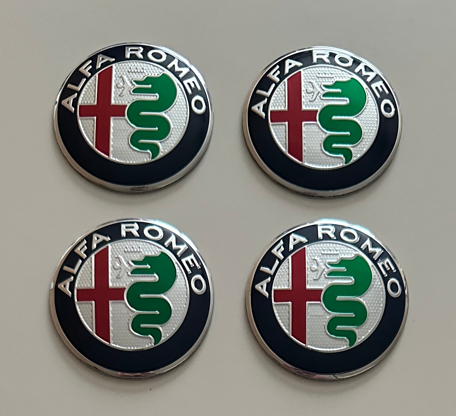 4 pcs (Set) 56mm - 2.20inch Alfa Romeo Wheel Center Hub Caps Stickers