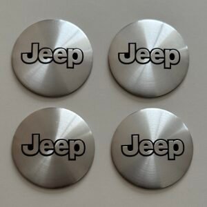 4 pcs (Set) 56mm - 2.20inch Silver Jeep Wheel Center Hub Caps Stickers