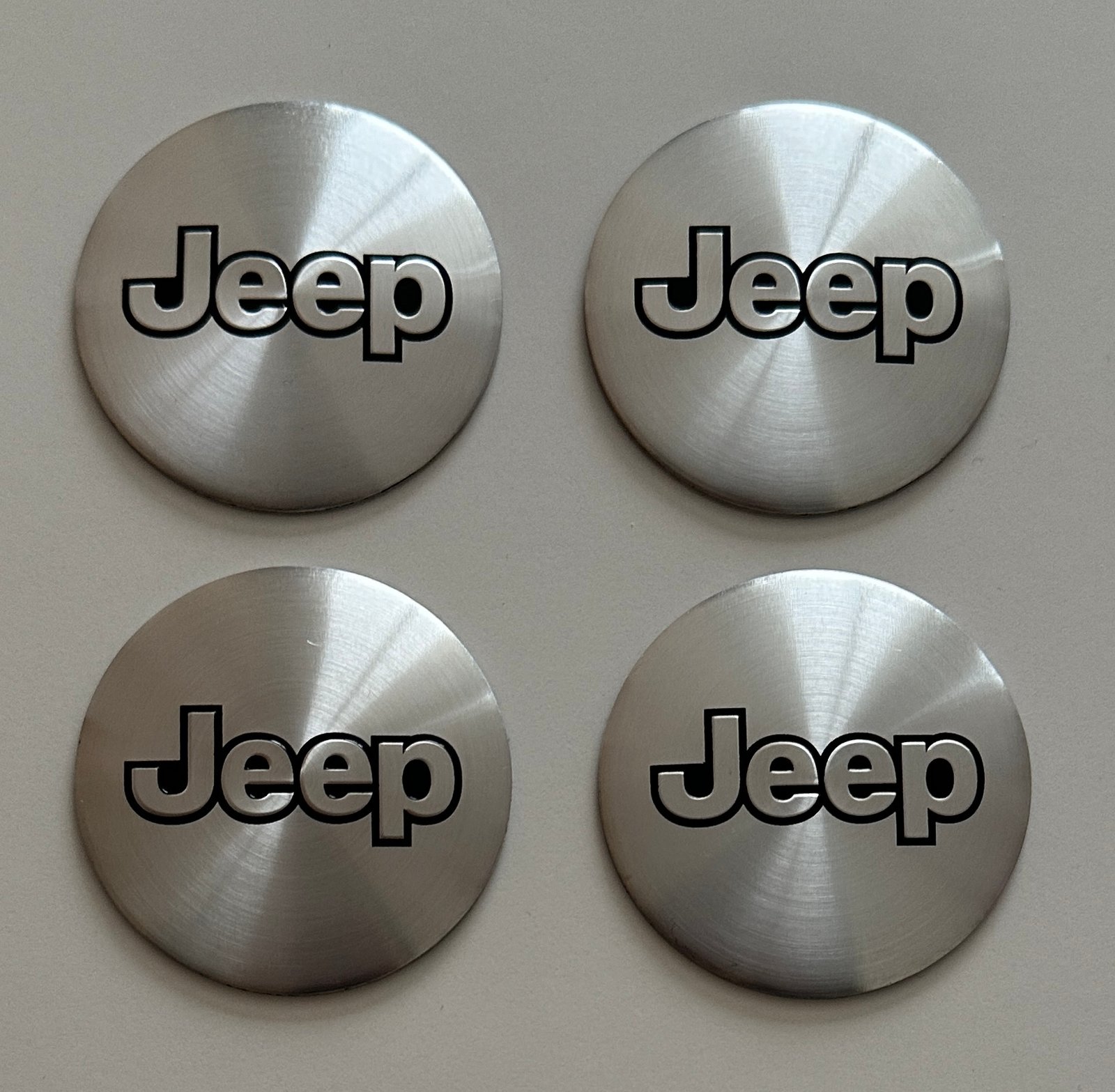 4 pcs (Set) 56mm - 2.20inch Silver Jeep Wheel Center Hub Caps Stickers