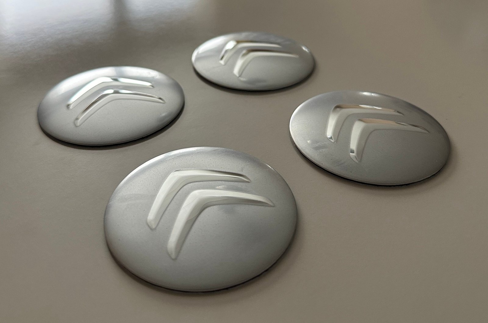 4 pcs (Set) 56mm - 2.20inch Silver Citroen Wheel Center Hub Caps Stickers - Image 2