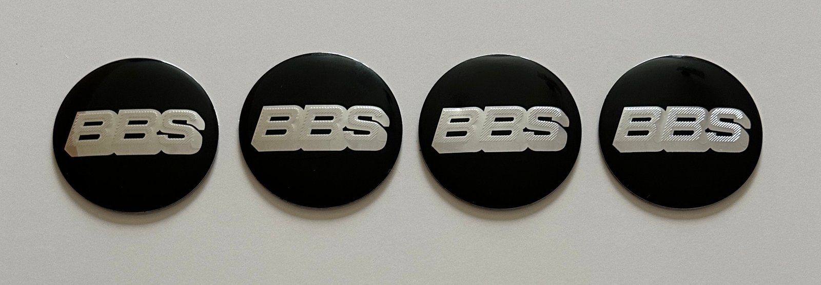 4 pcs (Set) 65mm - 2.56inch Black & Silver BBS Wheel Center Hub Caps Stickers NOT EPOXY - Image 4