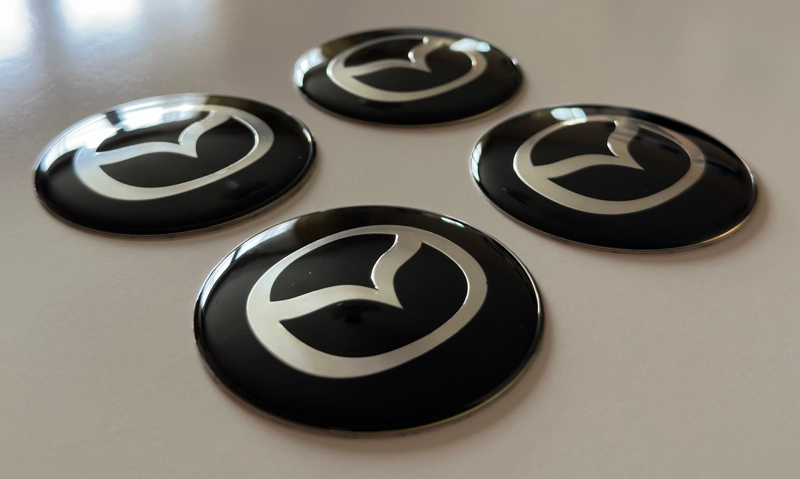 4 pcs (Set) 65mm - 2.56inch Black Mazda Wheel Center Hub Caps Stickers - Image 2