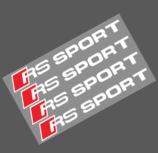 4 pcs White & Red Audi RS Sport Door Handle Sticker
