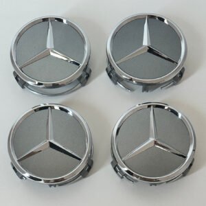 4 pcs (Set) 75mm - 2.95inch Gray Mercedes Benz Wheel Center Hub Caps