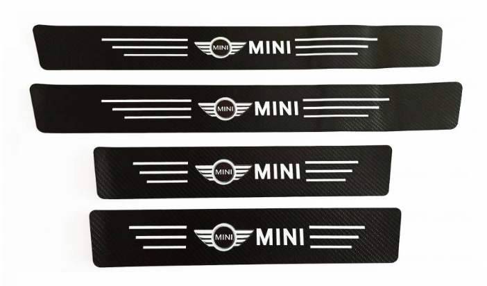 4 pcs Carbon Fiber Car Door Sill Scuff Protector Set for Mini Cooper - Anti-Scratch Strip