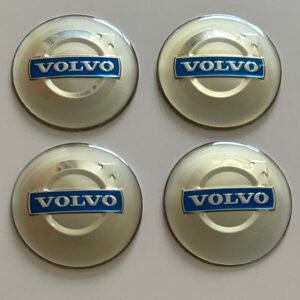4 pcs (Set) 65mm - 2.56inch Silver Volvo Wheel Center Hub Caps Stickers