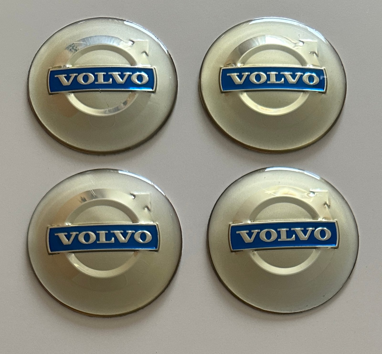 4 pcs (Set) 65mm - 2.56inch Silver Volvo Wheel Center Hub Caps Stickers