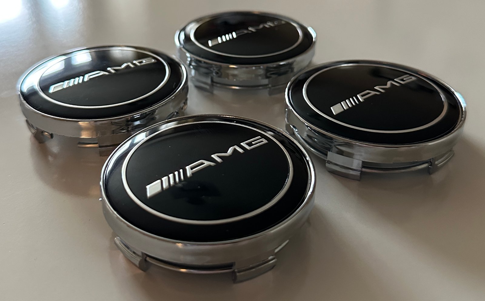 4 pcs (Set) 60mm - 2.36inch Black AMG Wheel Center Hub Caps - Image 2