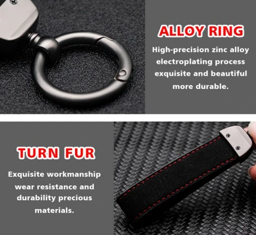 1 pcs High Quality Alcantara Porsche Keychain - Image 7