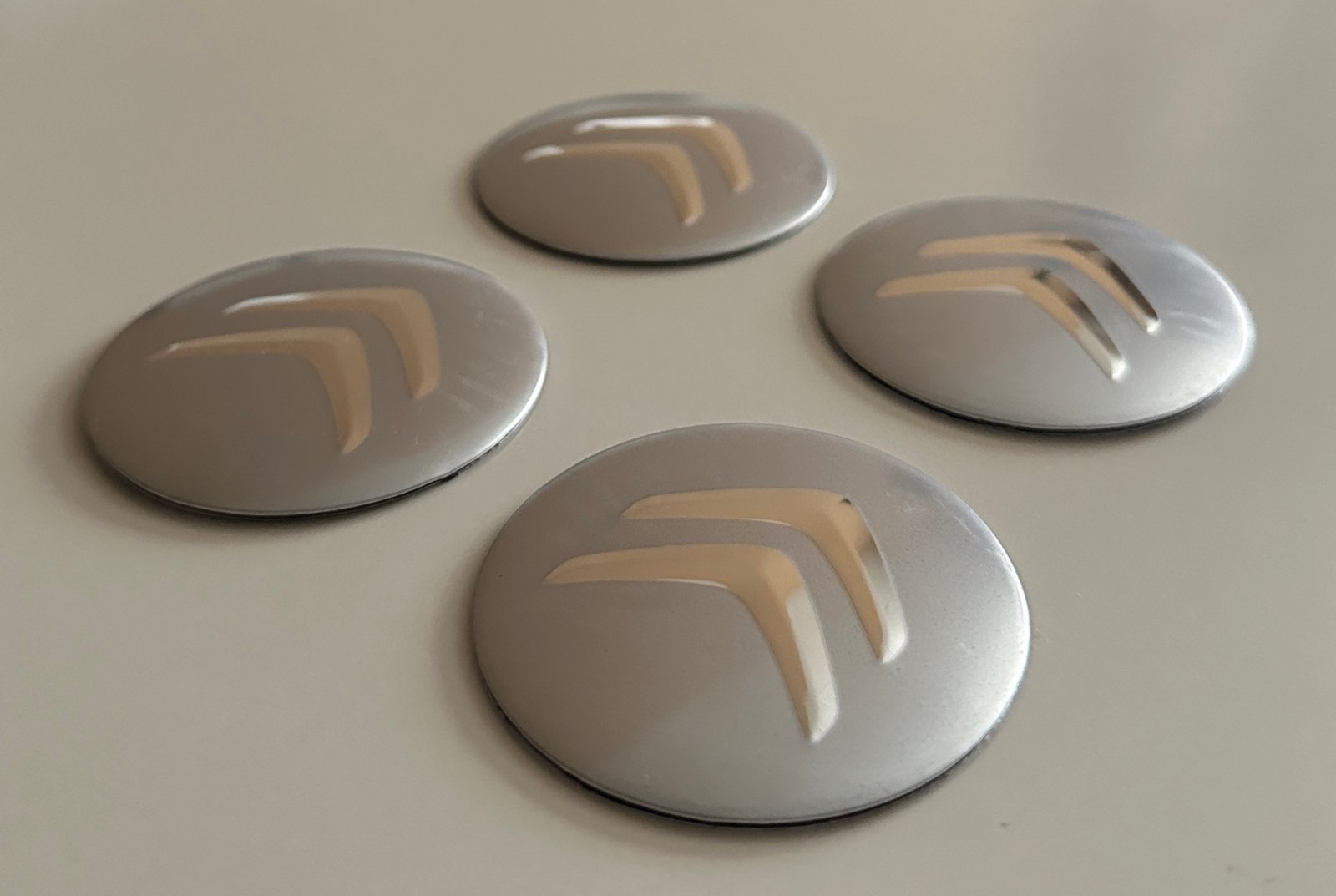 4 pcs (Set) 56mm - 2.20inch Silver Citroen Wheel Center Hub Caps Stickers - Image 3