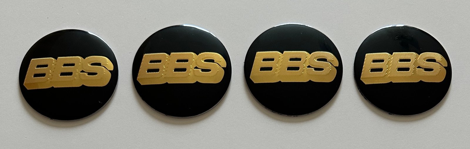 4 pcs (Set) 65mm - 2.56inch Black & Gold BBS Wheel Center Hub Caps Stickers NOT EPOXY - Image 4