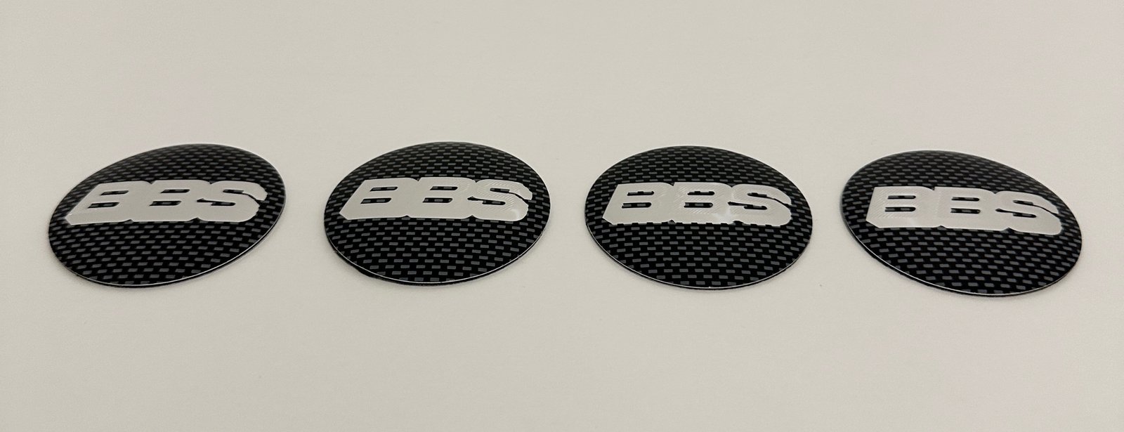 4 pcs (Set) 56mm - 2.20inch Carbon Black & Silver BBS Wheel Center Hub Caps Stickers NOT EPOXY - Image 4