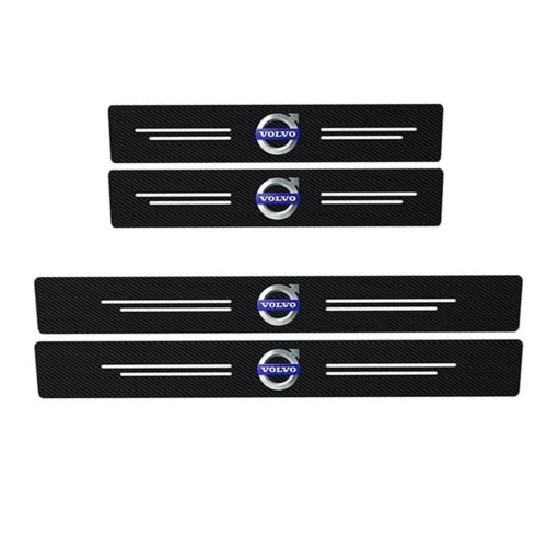 4 pcs Carbon Fiber Car Door Sill Scuff Protector Set for Volvo - Anti-Scratch Strip