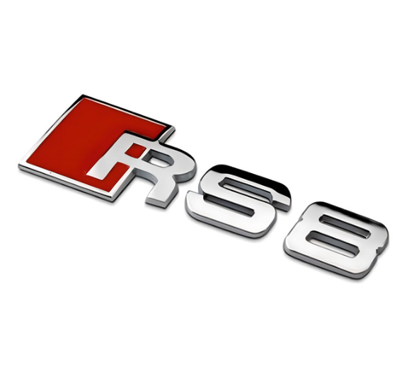 1 pcs Silver Audi RS8 Metal Emblem Sticker