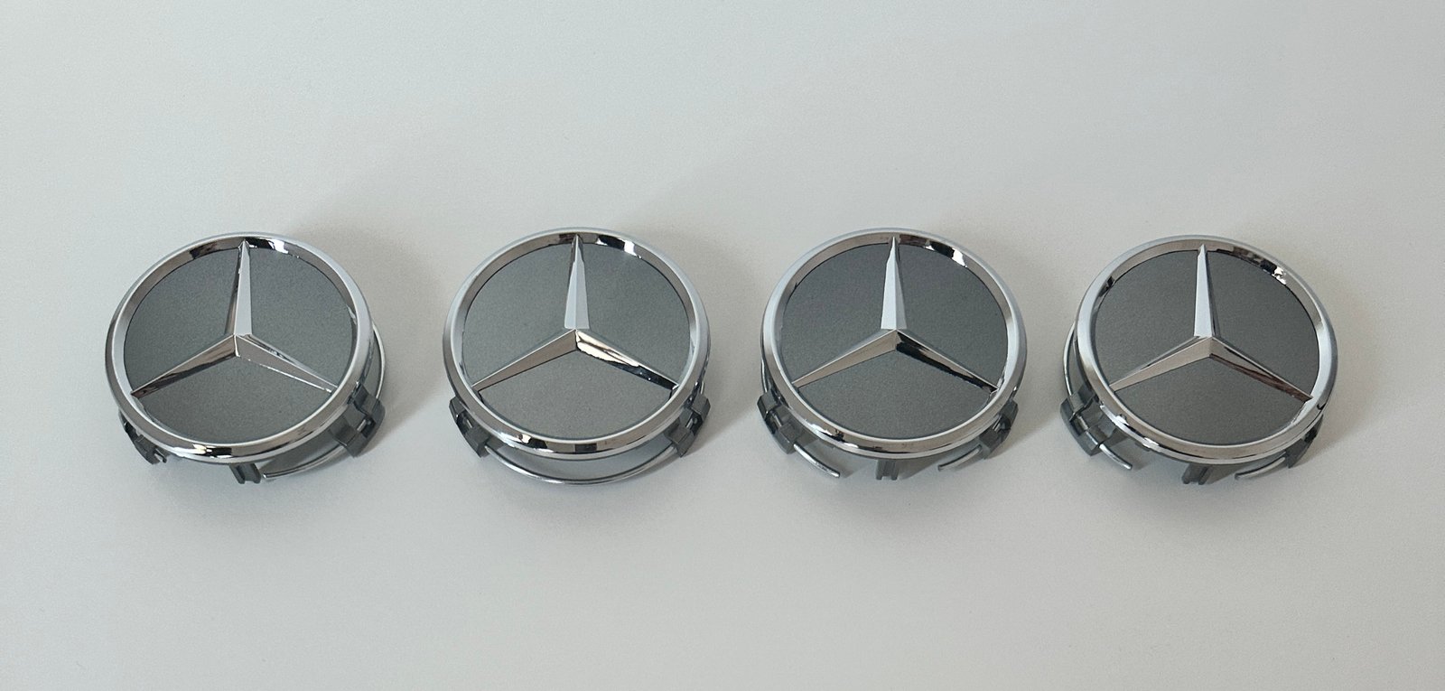 4 pcs (Set) 75mm - 2.95inch Gray Mercedes Benz Wheel Center Hub Caps - Image 4