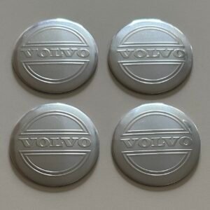 4 pcs (Set) 56mm - 2.20inch Silver Volvo Wheel Center Hub Caps Stickers
