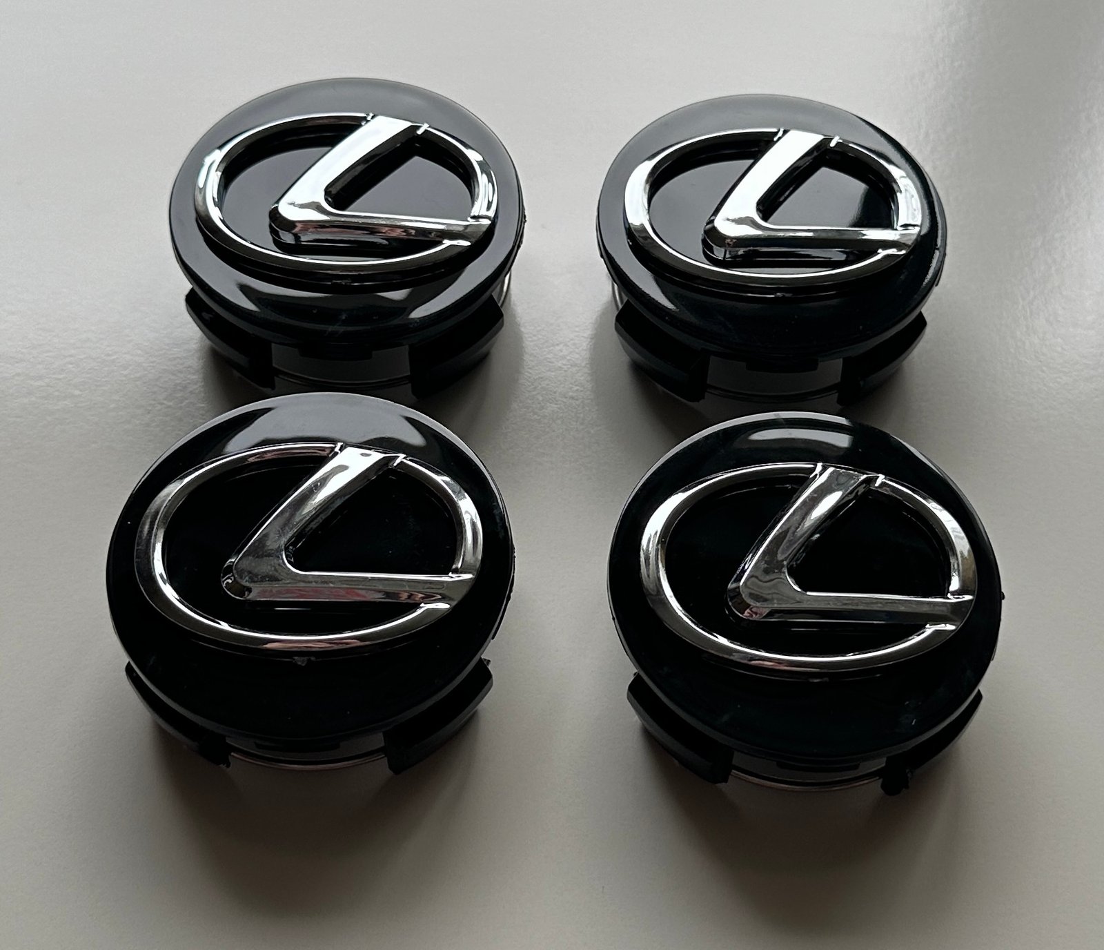 4 pcs (Set) 62mm - 2.44inch Black Lexus Wheel Center Hub Caps