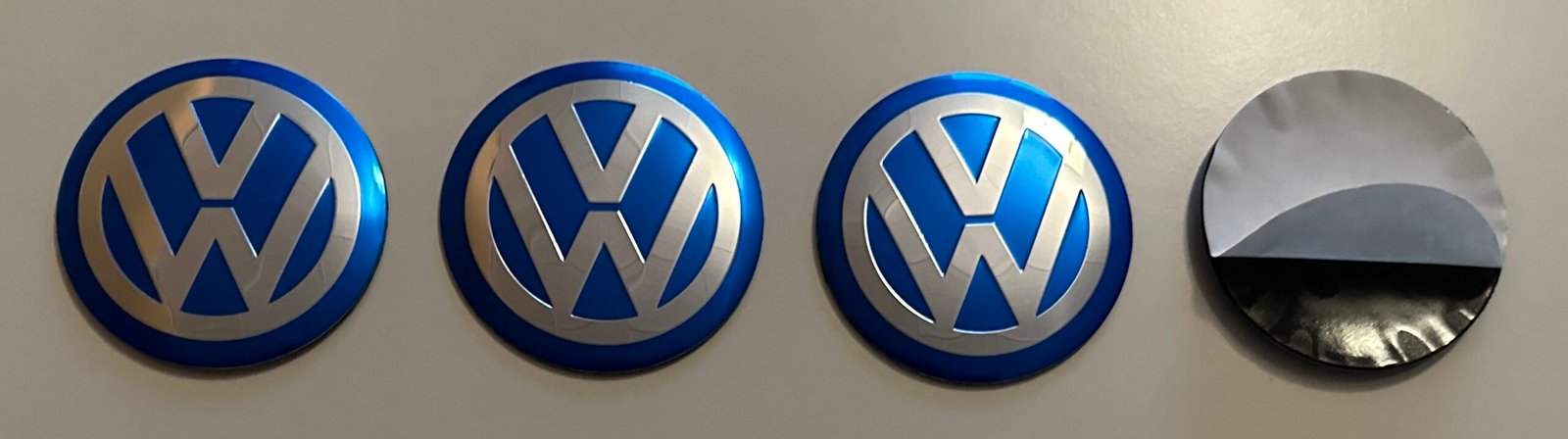 4 pcs (Set) 120mm - 4.72inch Blue Volkswagen Wheel Center Hub Caps Stickers - Image 5