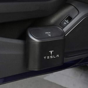 1 pcs Car Trash Can for Tesla Model 3/Y/S/X - Storage Box, Rubbish Bin, Umbrella Holder (Model 3 2017-2021)