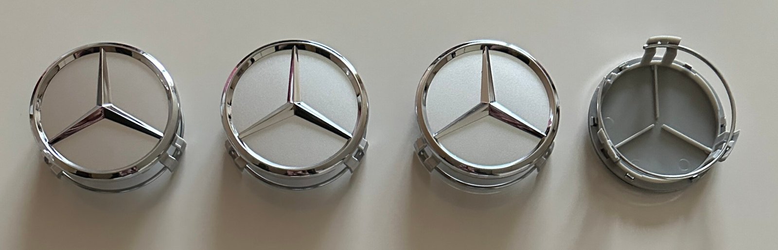 4 pcs (Set) 75mm - 2.95inch Silver Mercedes Benz Wheel Center Hub Caps - Image 5