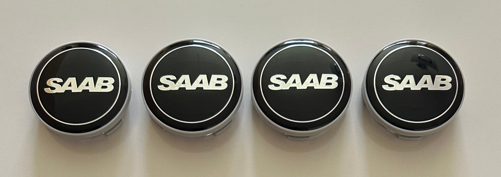 4 pcs (Set) 63mm - 2.48inch Black SAAB Wheel Center Hub Caps - Image 4
