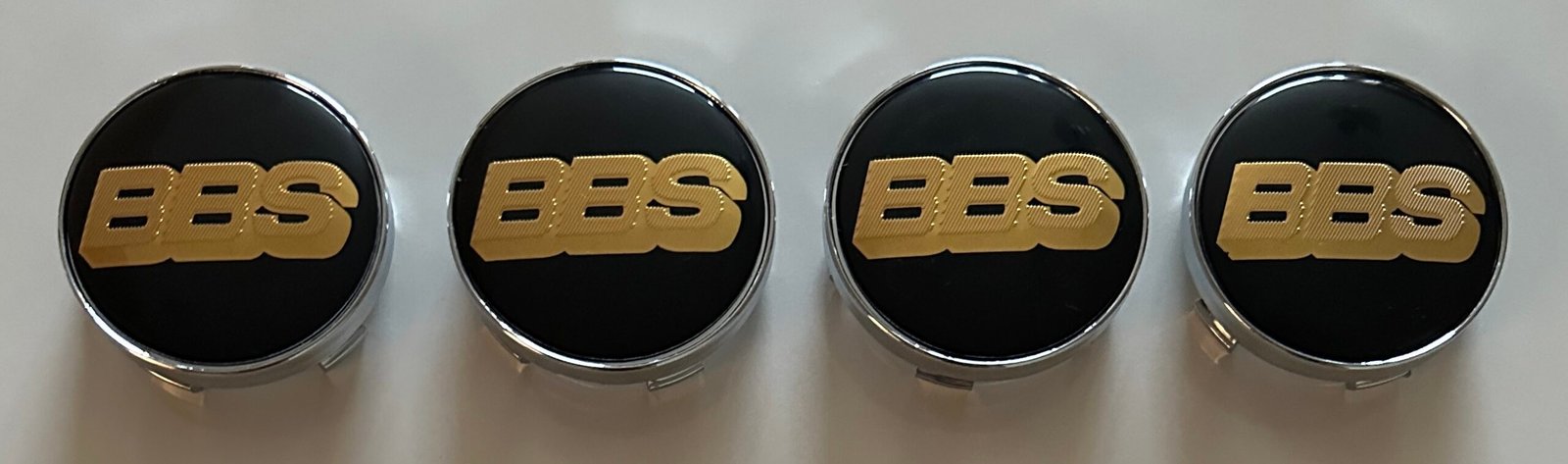 4 pcs (Set) 60mm - 2.36inch Black & Gold BBS Wheel Center Hub Caps - Image 4