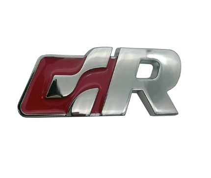 1 pcs Silver & Red Volkswagen GR Emblem Sticker Metal
