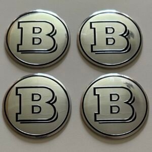 4 pcs (Set) 56mm - 2.20inch Silver BRABUS Wheel Center Hub Caps Stickers