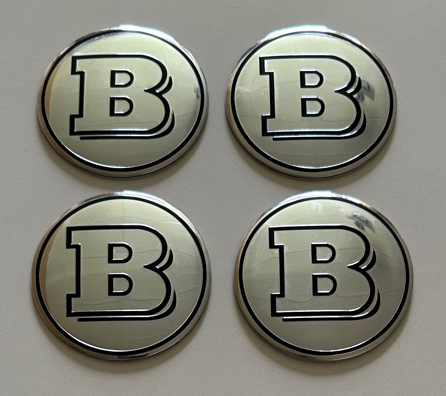 4 pcs (Set) 56mm - 2.20inch Silver BRABUS Wheel Center Hub Caps Stickers