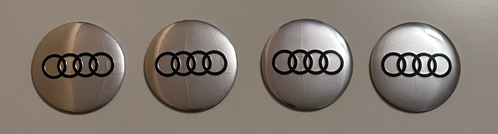 4 pcs (Set) 56mm - 2.20inch Glossy Silver Audi Wheel Center Hub Caps Stickers - Image 4